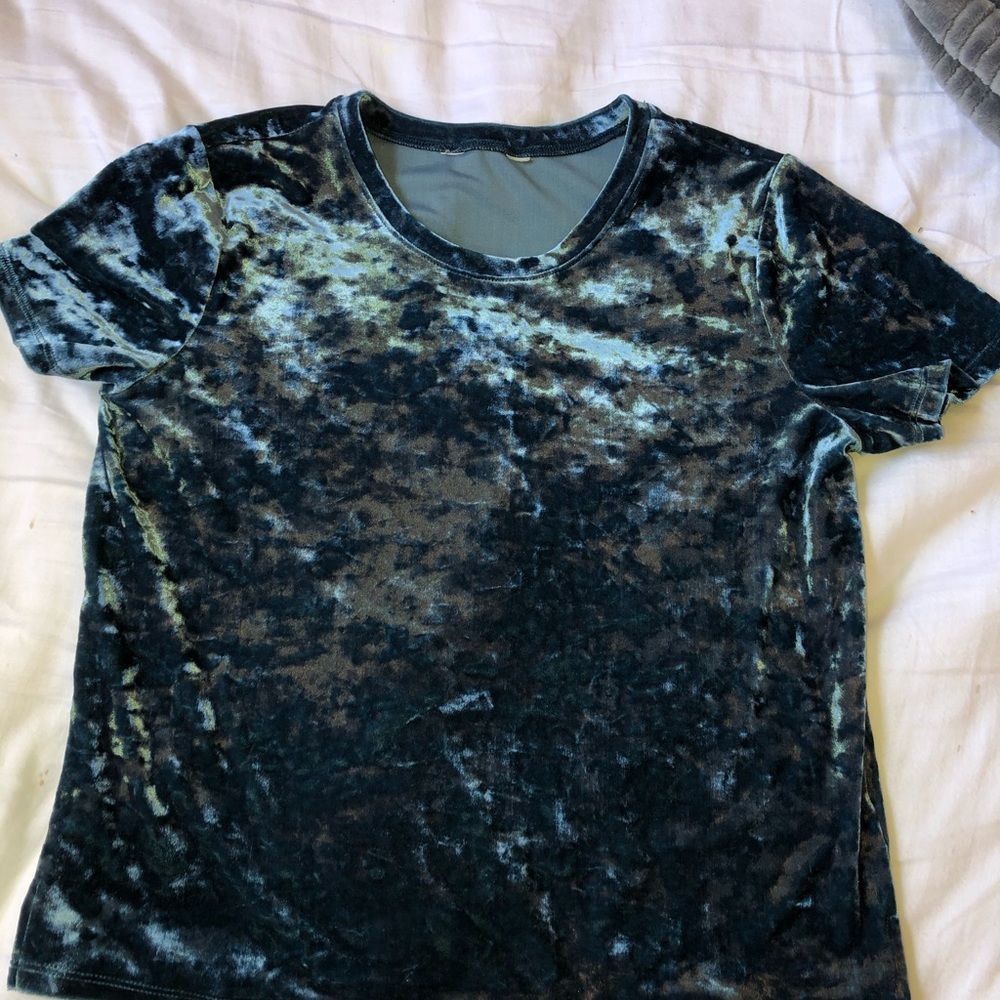 Turquoise velvet top